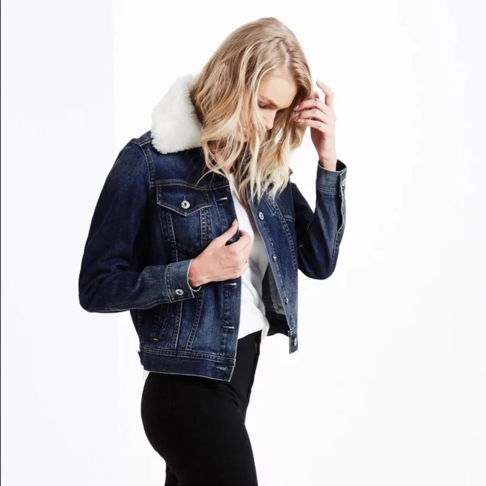 AG ADRIANO GOLDSCHMIED Lamb Shearling Jean Jacket - Picture 2 of 8